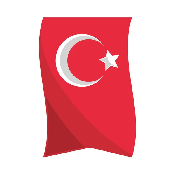 Flag Turkey Icon Isolated Vector — Archivo Imágenes Vectoriales