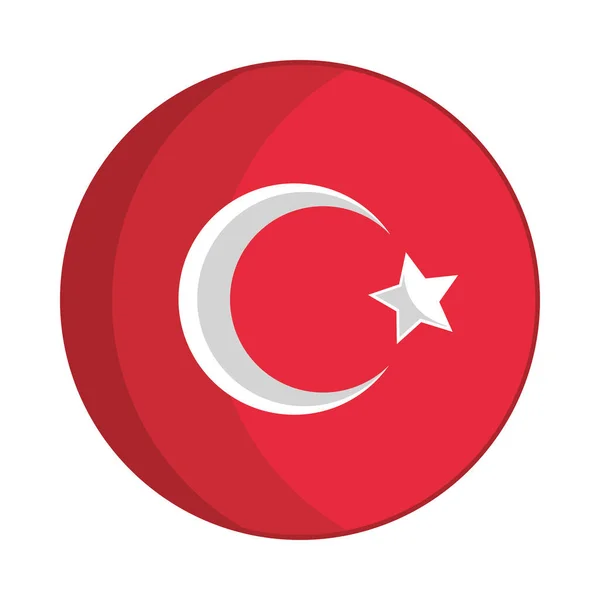 Turkish Flag Icon Isolated — Archivo Imágenes Vectoriales