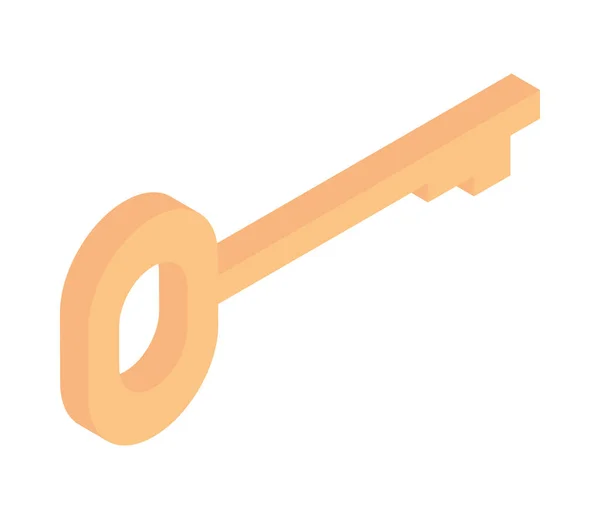 Golden Secure Key Icon Isolated — Stockový vektor
