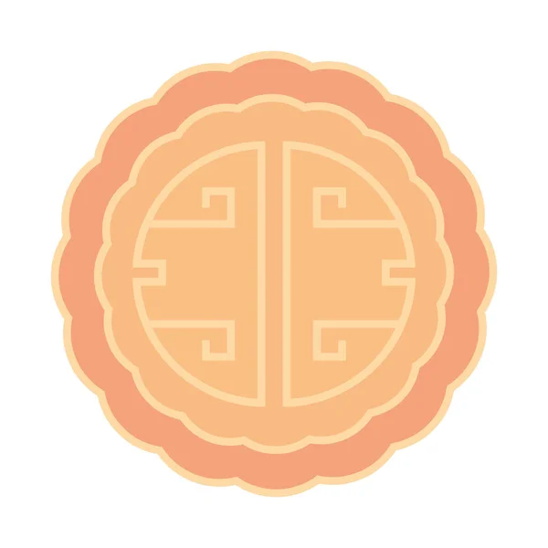 Traditional Mooncake Sweet Icon Isolated — Vector de stock