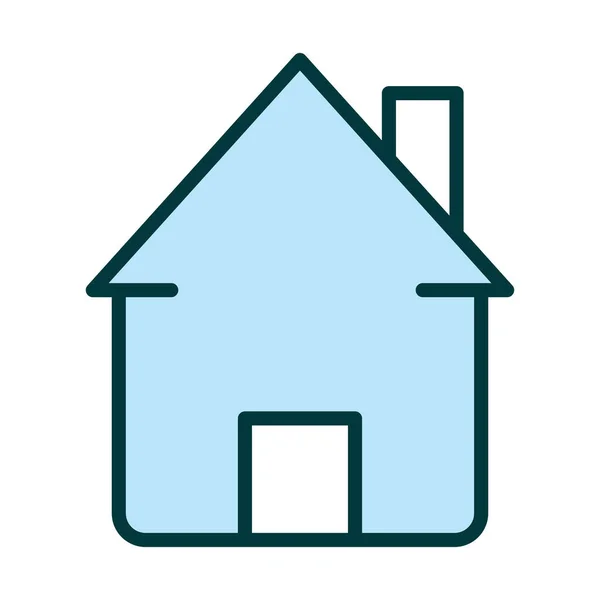 Linear House Design Icon Isolated — Stock Vector