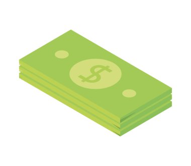 dollar money icon flat isolated