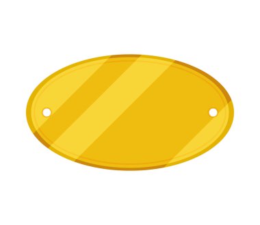 gold oval badge icon isolated