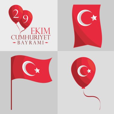 set, Ekim Cumhuriyet Bayrami turkish celebration