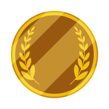gold circle label icon isolated