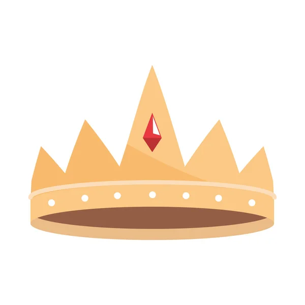 Gold Crown Gems Icon Isolated — Stok Vektör
