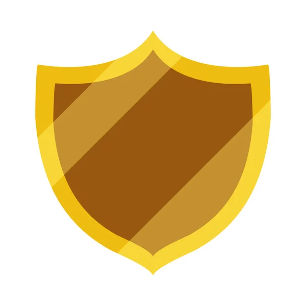 Gold Shield Style Icon Isolated — Stockvektor