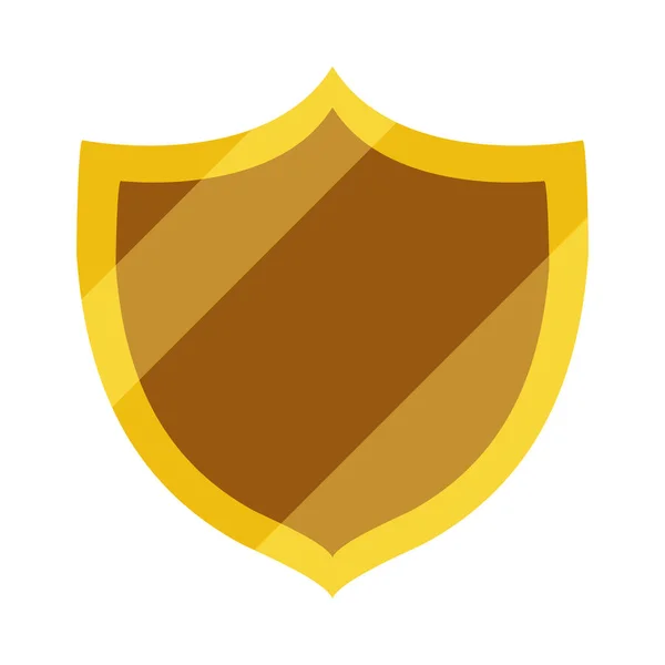 Gold Shield Style Icon Isolated — Stok Vektör