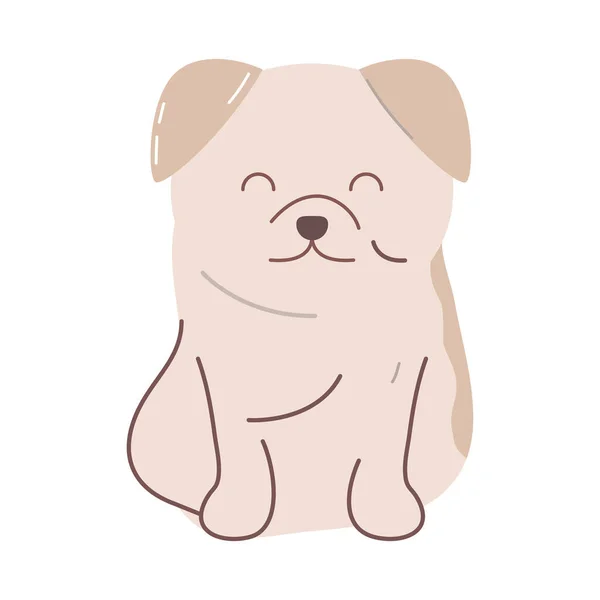 Dog Cartoon Icon Flat Isolated — Stok Vektör