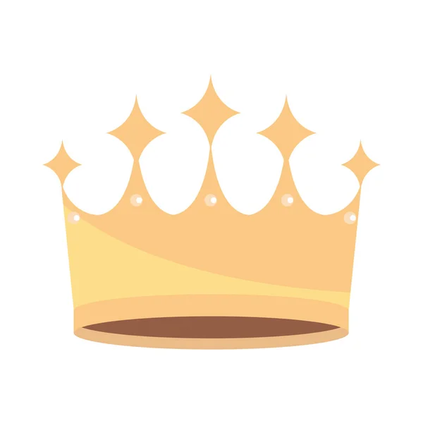 King Royal Gold Crown Icon Isolated — 图库矢量图片