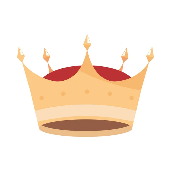 Heraldic Gold Crown Icon Isolated — Vetor de Stock