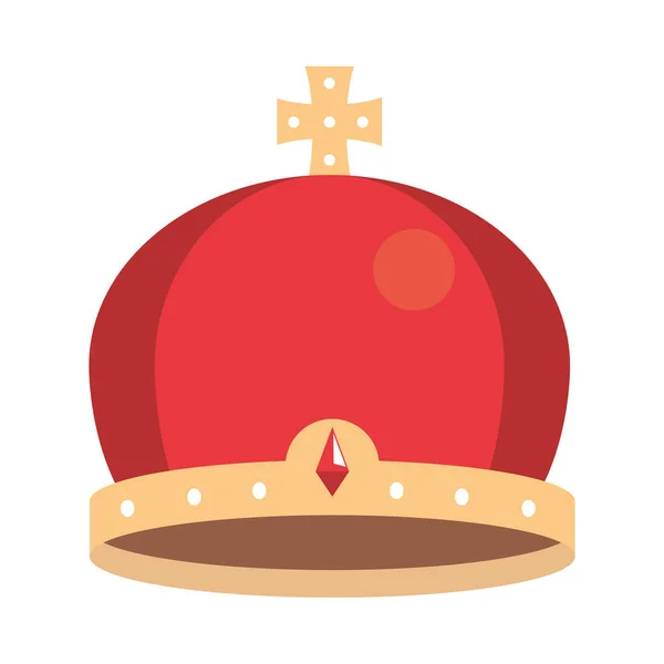 Gold Crown Jewelry Icon Isolated — 스톡 벡터