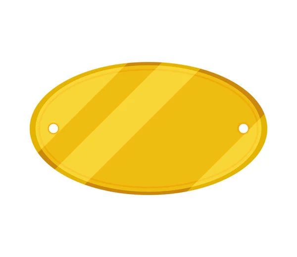 Gold Oval Badge Icon Isolated — Vector de stock