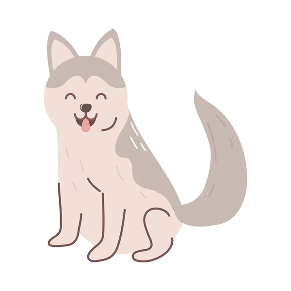 Cute Dog Icon Flat Isolated — 스톡 벡터