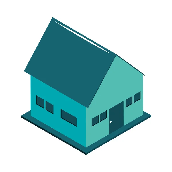 Blue House Icon Isolated Isometric — Stock Vector