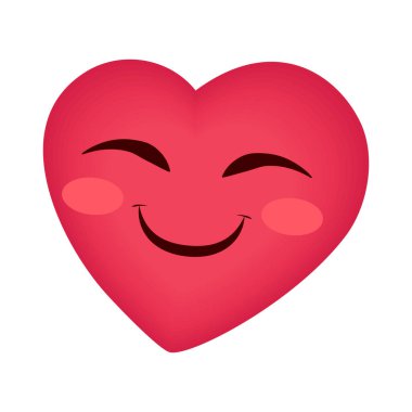 cute smiling emoji heart isolated icon