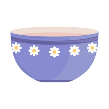 bowl with flowers utensil kitchen icon