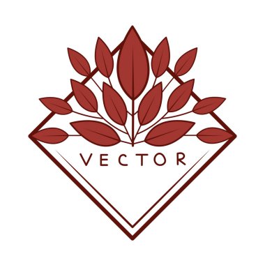 floral leaves label line design