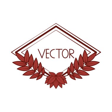 frame floral label linear vector