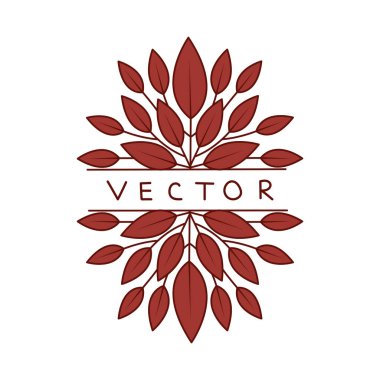 floral leaf vector line style