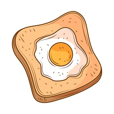 bread egg fast food icon isolated