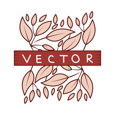 vector label line floral, design