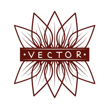 linear label leaves floral design