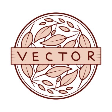 floral line badge vector style