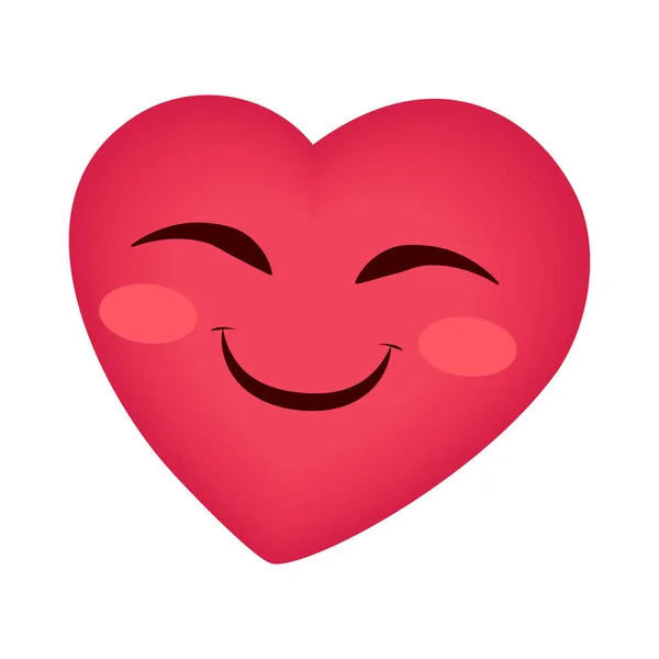 Cute Smiling Emoji Heart Isolated Icon — Vector de stock