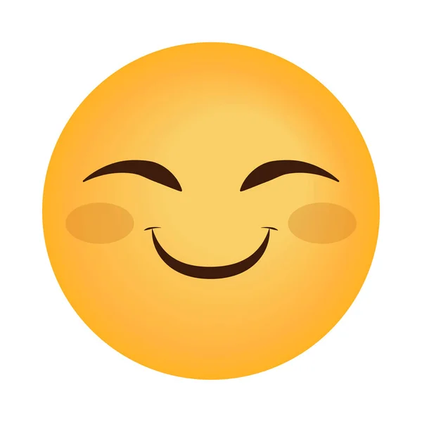 Happy Emoji Isolated Icon Flat — Wektor stockowy