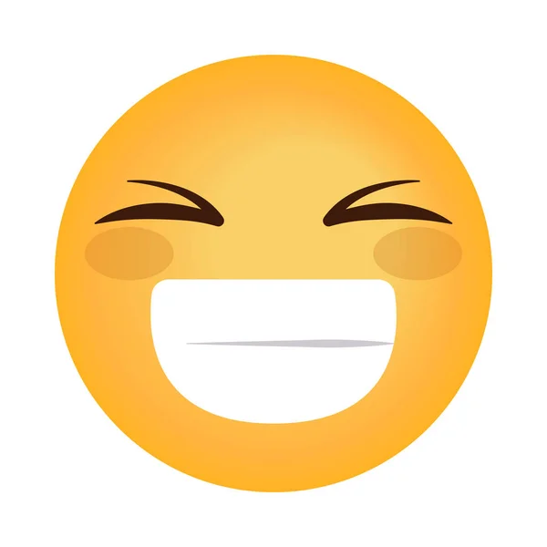 Cute Smiling Emoji Icon Isolated — Archivo Imágenes Vectoriales