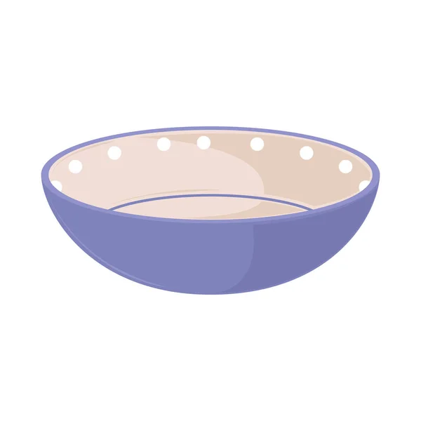 Ceramic Bowl Utensil Kitchen Icon Isolated — Stock Vector