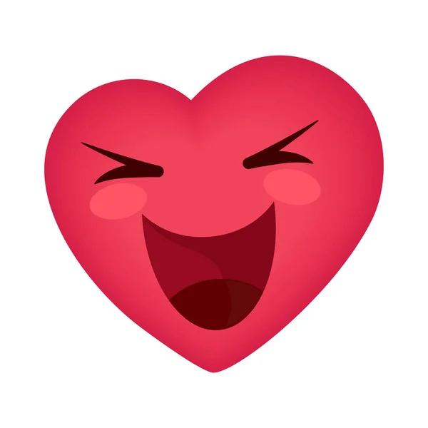 Happy Emoji Heart Isolated Icon — Archivo Imágenes Vectoriales