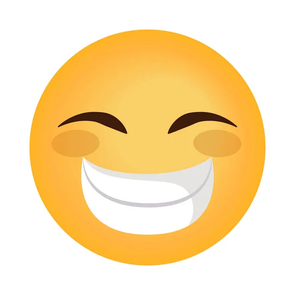 Щаслива Емоційна Посмішка Ізольована Ікона — стоковий вектор