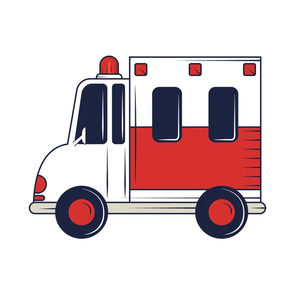 Car Ambulance Cartoon Icon Isolated — 图库矢量图片