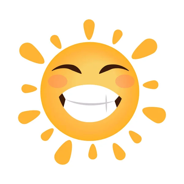 Happy Sun Emoji Isolated Icon — Stockvector