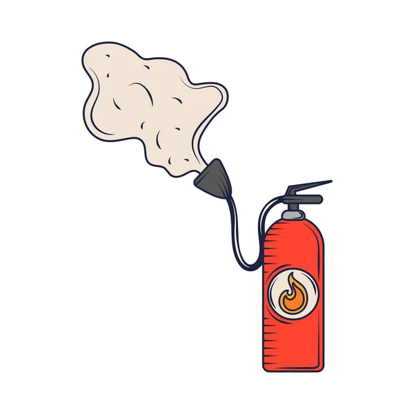 Extinguisher Emergency Cartoon Icon Isolated — Vetor de Stock