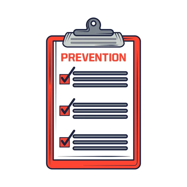 Emergency Checklist Prevention Icon Isolated — Stockový vektor