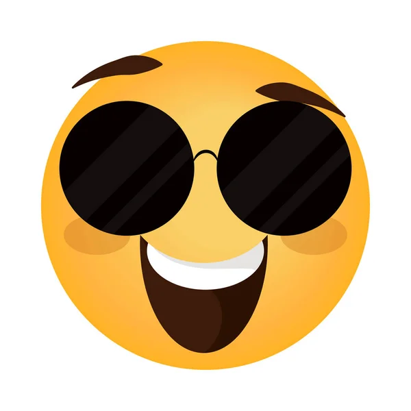 Happy Emoji Glasses Isolated Icon — Archivo Imágenes Vectoriales