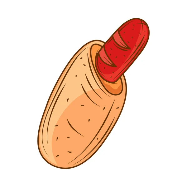 Fast Food Hot Dog Icon Isolated — Image vectorielle