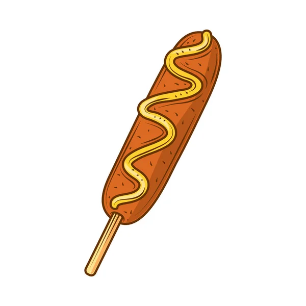 Sausage Sauce Fast Food Icon Isolated — Vector de stock