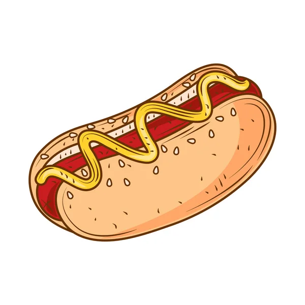 Hot Dog Gyorsétterem Ikon Elszigetelt — Stock Vector