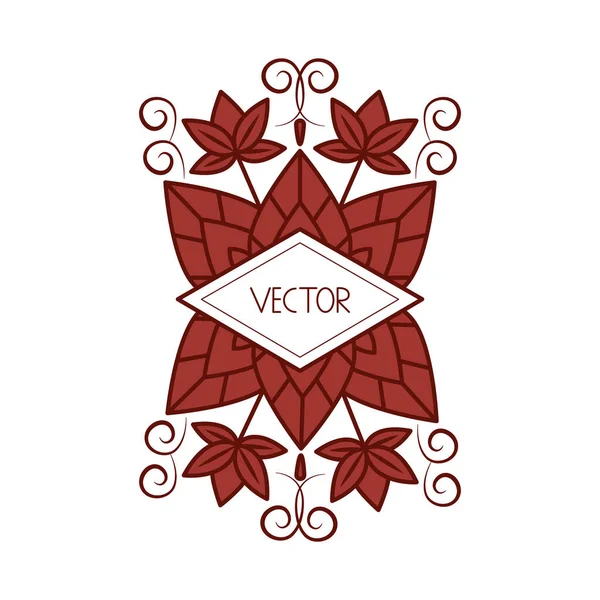 leaves label linear vector image