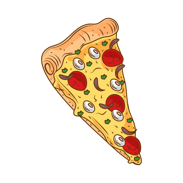 Pizza Comida Rápida Icono Aislado — Vector de stock