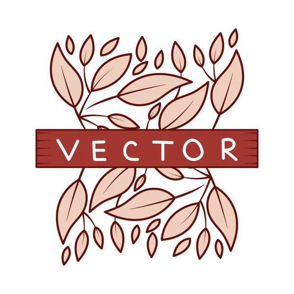 vector label line floral, design