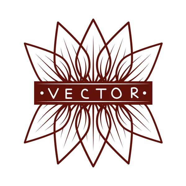 linear label leaves floral design