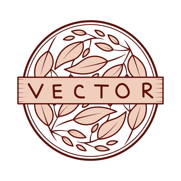 floral line badge vector style