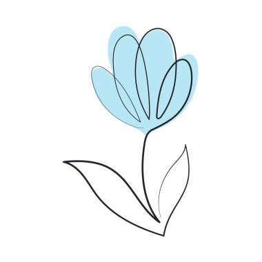 beauty one line flower icon isolated