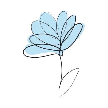 flower one line style icon isolated