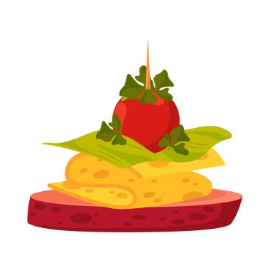 appetizer with tomato and cheese icon